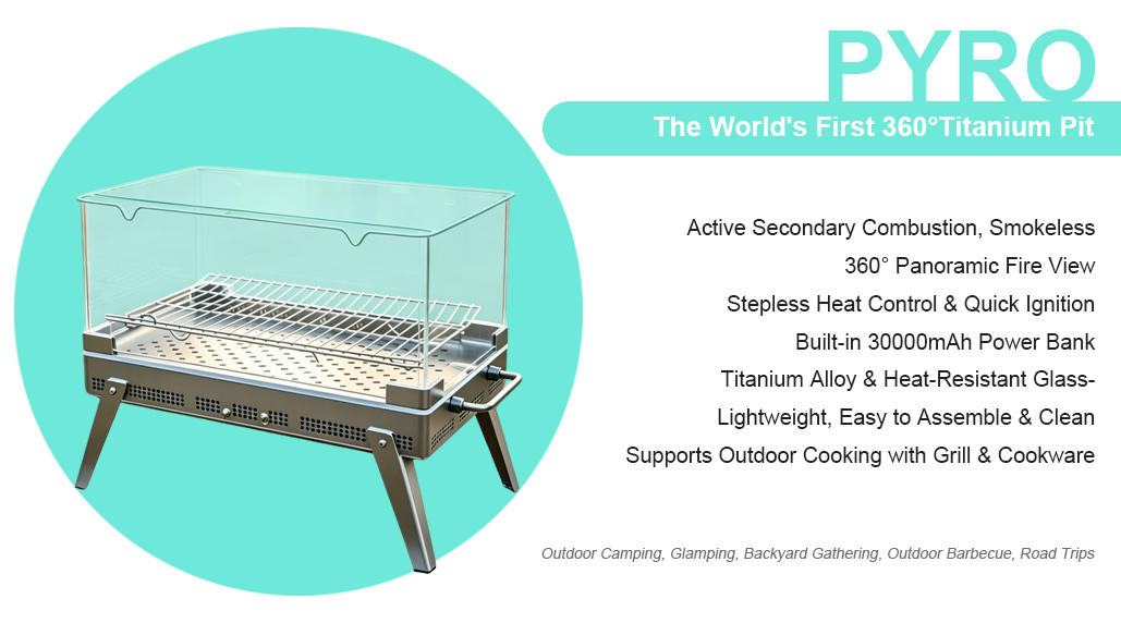 PYRO:Outdoor Stove|5-Second Ignition. Portable & Smoke-Free.