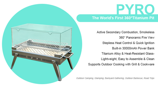 PYRO:Outdoor Stove|5-Second Ignition. Portable & Smoke-Free.