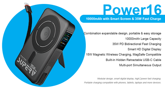SUPERV: 10000mAh with Smart Screen & 35W Fast Charge