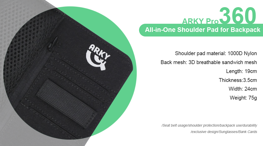 ARKY Pro 360: All-in-One Shoulder Pad for Backpack